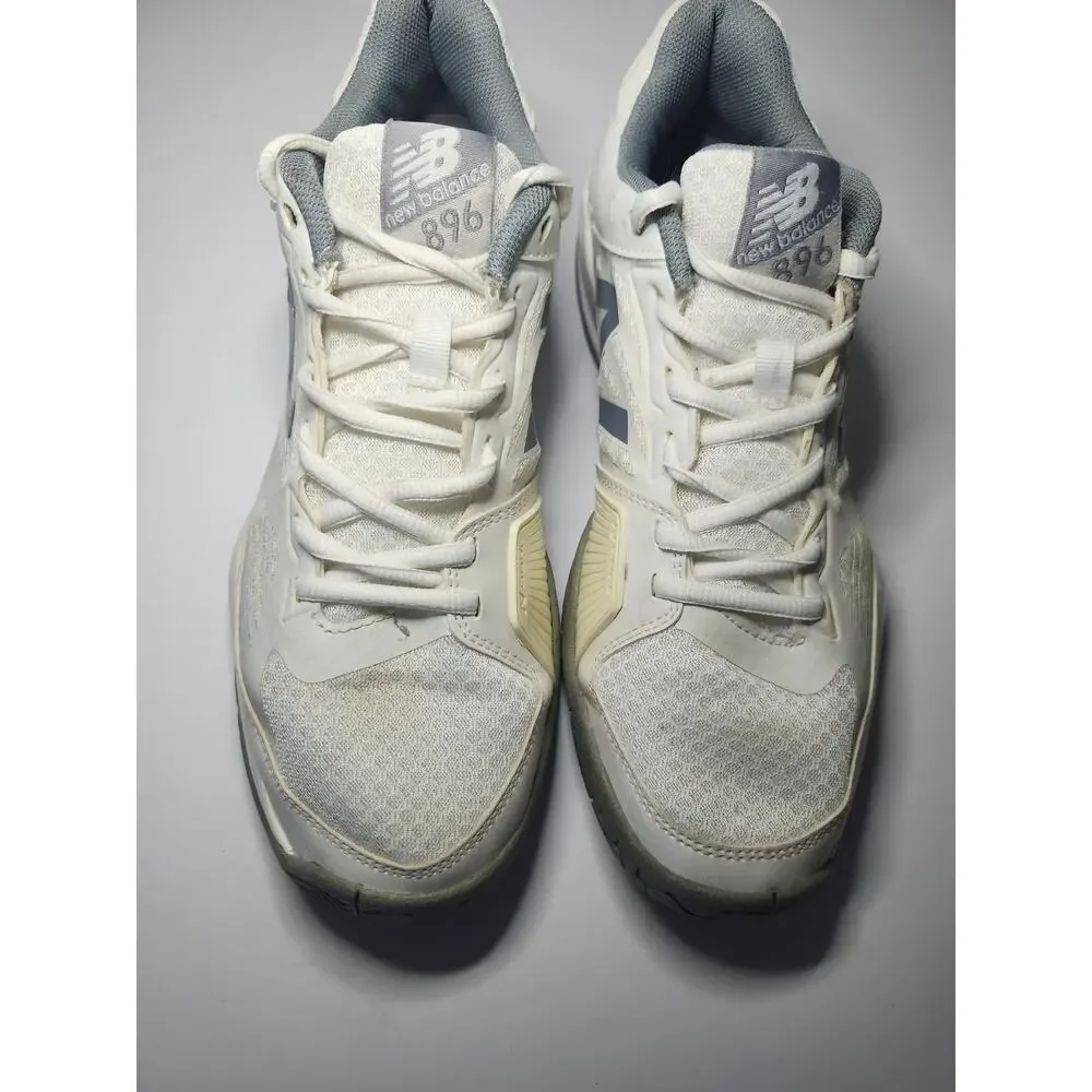 New Balance Women’s 896 Court Shoes White Grey Sz 10 Lace Up Athletic Support